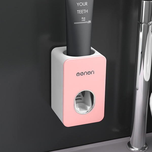 Automatic Toothpaste Dispenser Dust-proof Toothbrush Holder Toothpaste Squeezers Tooth Wall Mount Stand Bathroom Accessories Set