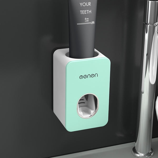 Automatic Toothpaste Dispenser Dust-proof Toothbrush Holder Toothpaste Squeezers Tooth Wall Mount Stand Bathroom Accessories Set