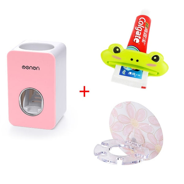 Automatic Toothpaste Dispenser Dust-proof Toothbrush Holder Toothpaste Squeezers Tooth Wall Mount Stand Bathroom Accessories Set