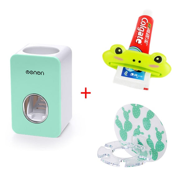 Automatic Toothpaste Dispenser Dust-proof Toothbrush Holder Toothpaste Squeezers Tooth Wall Mount Stand Bathroom Accessories Set