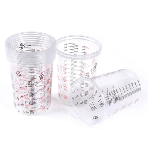 10pcs 600ml Mixing Pots Paint Mixing Calibrated Cup For Accurate Mixing of Paint and Liquids Plastic Paint Mixing Cups