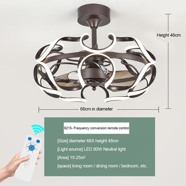 Nordic Invisible Fan lights Frequency Conversion Chandelier with Remote Control for Home Bedroom Restaurant 220v Creative Simple