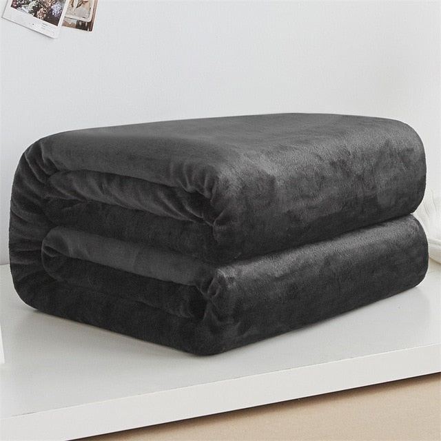 Soft Warm Coral Fleece Blanket Winter Sheet Bedspread Sofa Plaid Throw 220Gsm 6 Size Light Thin Mechanical Wash Flannel Blankets
